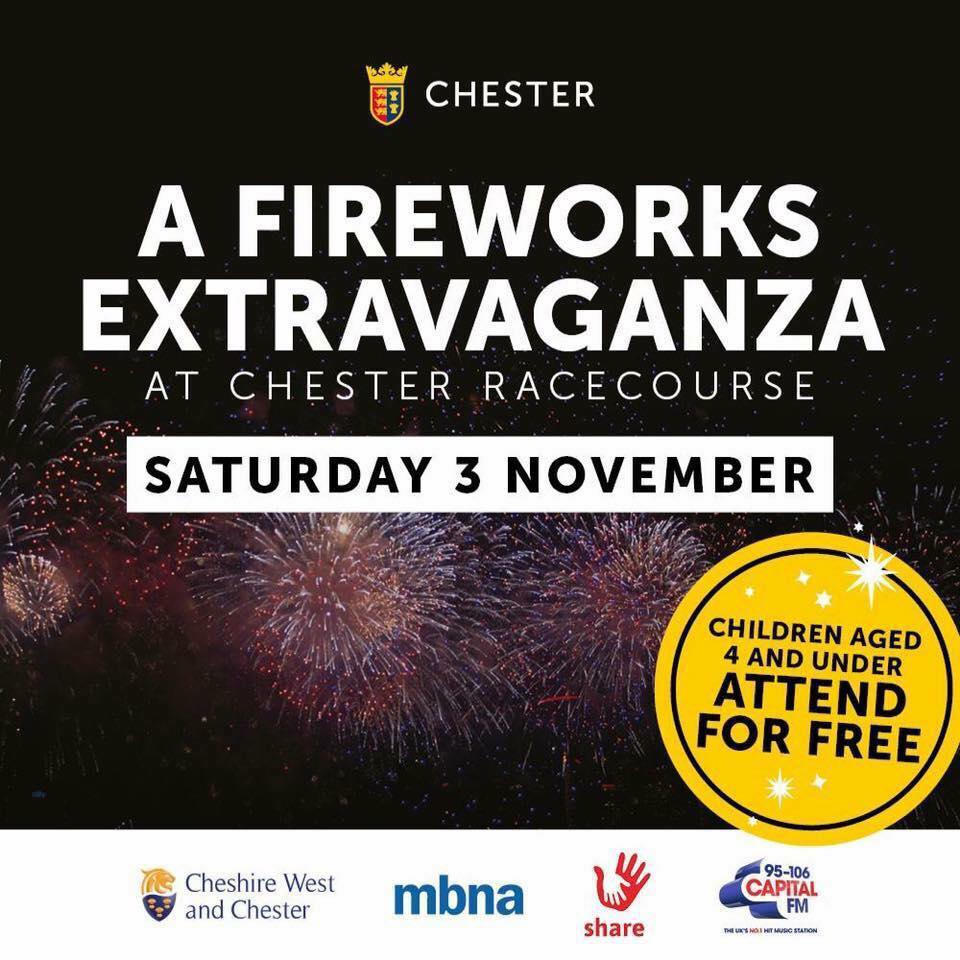 Chester Racecourse Fireworks Tickets available from the Share Shop Chester